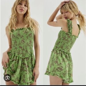Urban Outfitters Tova Smocked Romper